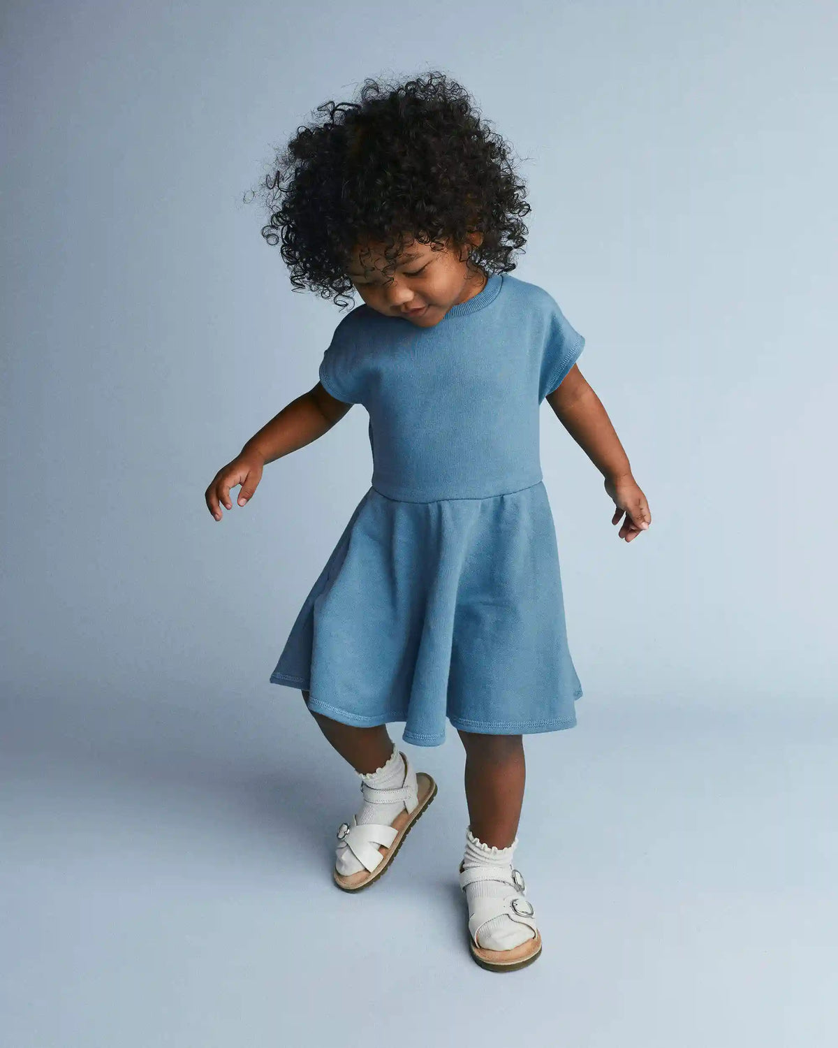 Toddler Girl French Terry Drop-Waist Dress - Blue
