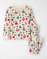 Toddler Girl 2-Piece Organic Cotton Pajamas in Winter Wonderland