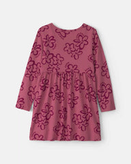 Girls Floral Long-Sleeve Dress - Pink