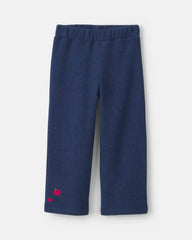 Toddler Girl 2-Piece Apple Striped Fleece Long-Sleeve Top & Pant Set - Navy Blue/Cream
