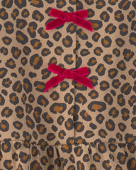 Baby Girl 2-Piece Leopard Long-Sleeve Top & Pant Set - Brown/Grey