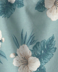 Baby Girl 2-Piece Chambray Top & Short Set Made with Organic Cotton in Blue Hibiscus