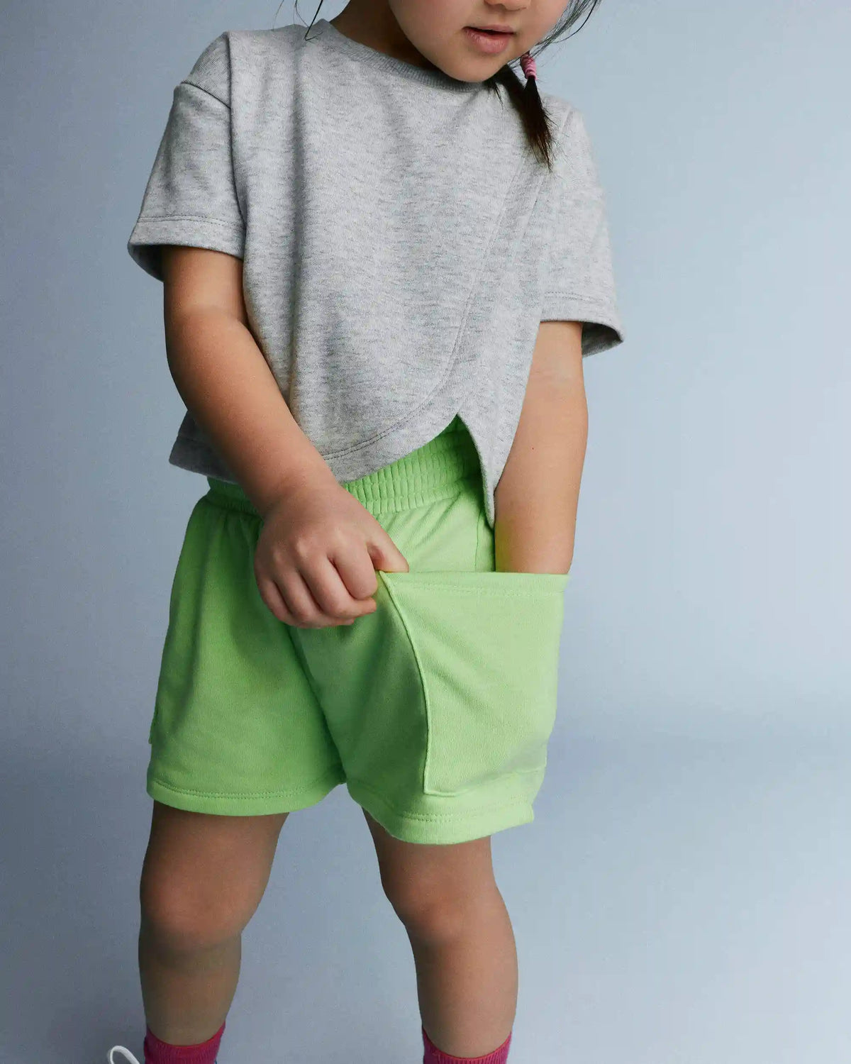 Toddler Girl Swing Shorts with Pockets - Lime Green