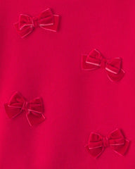 Toddler Girl Bow Pullover Sweatshirt - Red