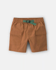 Boys Canvas Cargo Shorts - Brown