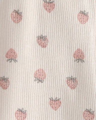 Baby Girl Organic Cotton Sleep & Play Pajama in Strawberry
