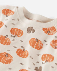 Toddler 2-Piece Organic Cotton Pajamas in Harvest Pumpkins