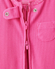 Baby Girl Cotton Long-Sleeve Snug Fit Sleep & Play Pajamas - Pink