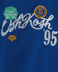 Toddler Boy 'OshKosh' French Terry Pullover Sweatshirt - Blue