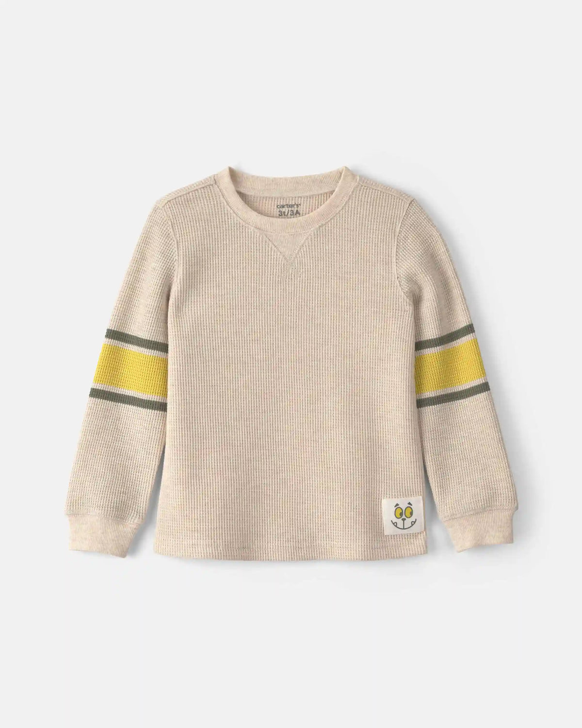 Toddler Boy Striped Thermal Long-Sleeve T-Shirt - Cream