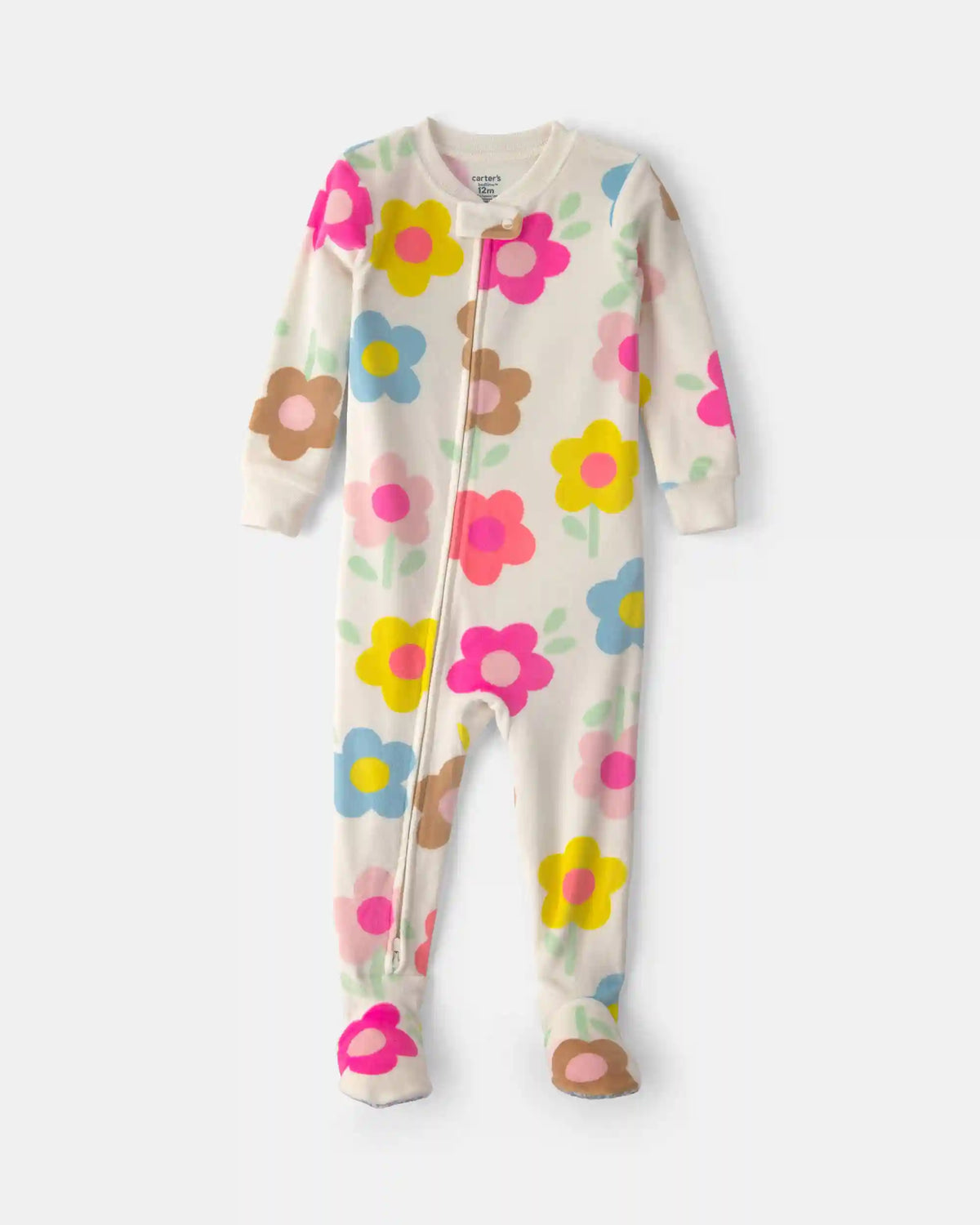 Toddler Girl 1-Piece Floral DreamPlush Snug Fit Footed Pajama