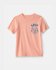 Toddler Tiger Graphic Tee - Coral