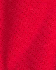 Boys Striped Mesh Active Shorts - Red