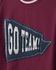 Boys 'Go Team!' Pullover Sweatshirt - Burgundy