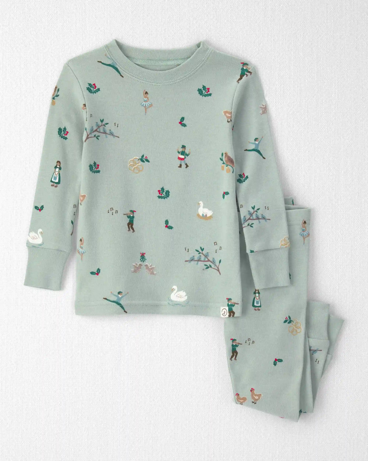 Baby 2-Piece Organic Cotton Pajamas in 12 Days of Christmas Print