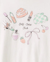Girls 'Self Care' Long-Sleeve Graphic Tee - Ivory