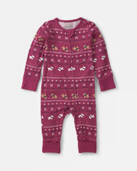 Baby Fair Isle PurelySoft™ 2-Way Zip Sleep & Play Pajamas - Burgundy