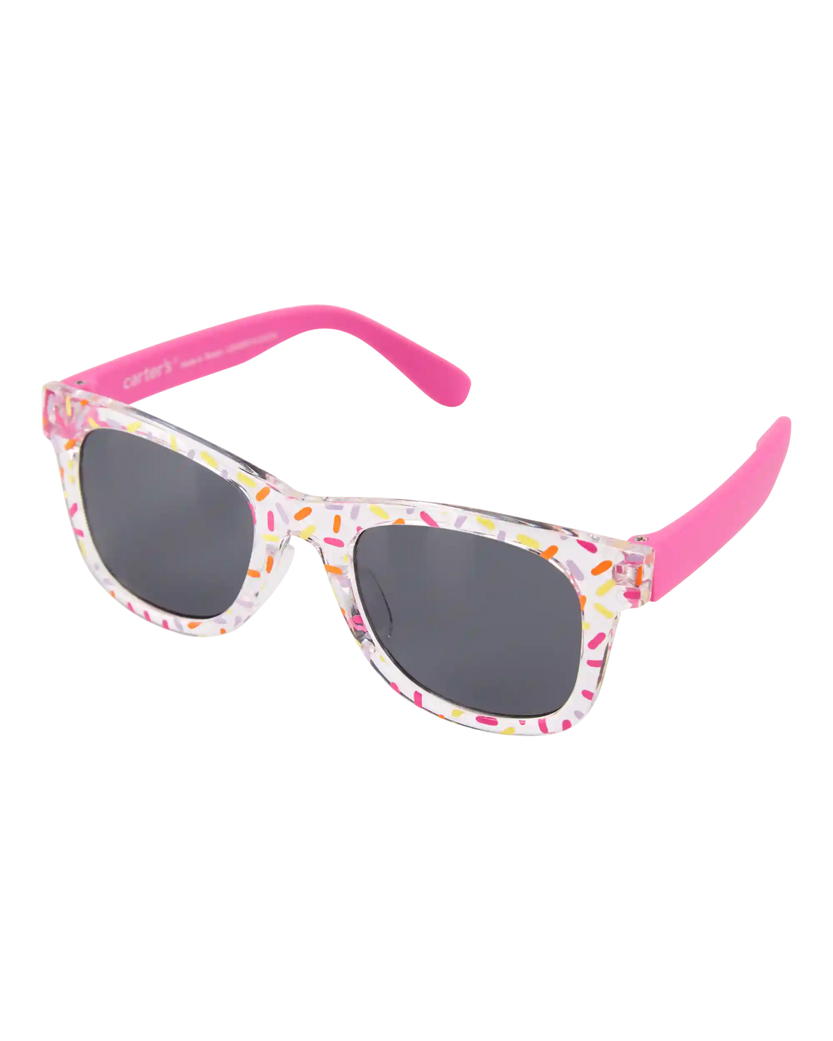 Girls Confetti Print Wayfarer Sunglasses - Pink