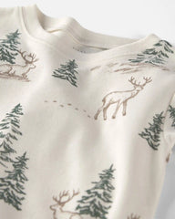 Toddler 2-Piece Organic Cotton Pajamas in Reindeer Forest