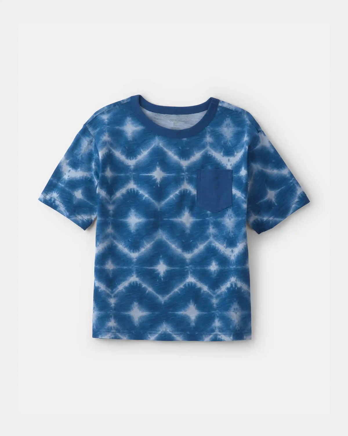 Boys Geometric Tie-Dye Pocket Tee - Blue