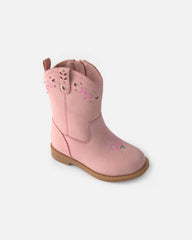 Toddler Girl Bow Cowboy Boots - Pink