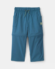 Toddler Boy 2-in-1 Poplin Zip-Off Pants - Blue