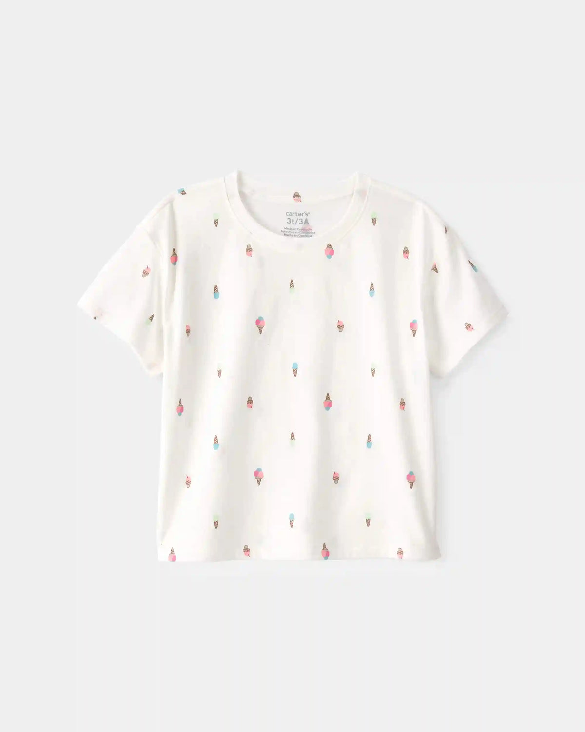 Toddler Girl Ice Cream Relaxed Top - Ivory