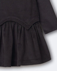Toddler Girl Long-Sleeve Drop-Waist Dress - Dark Grey