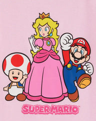 Girls Super Mario Bros™ Snug Fit Cotton 2-Piece Pajamas - Pink