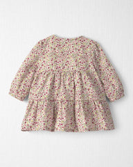 Baby Girl Organic Cotton Dobby Dress in Floral