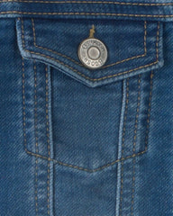 Toddler Girl Bear Denim Jacket - Medium Wash