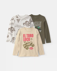 Boys 3-Pack Monster Jam Long-Sleeve Multipack Tops