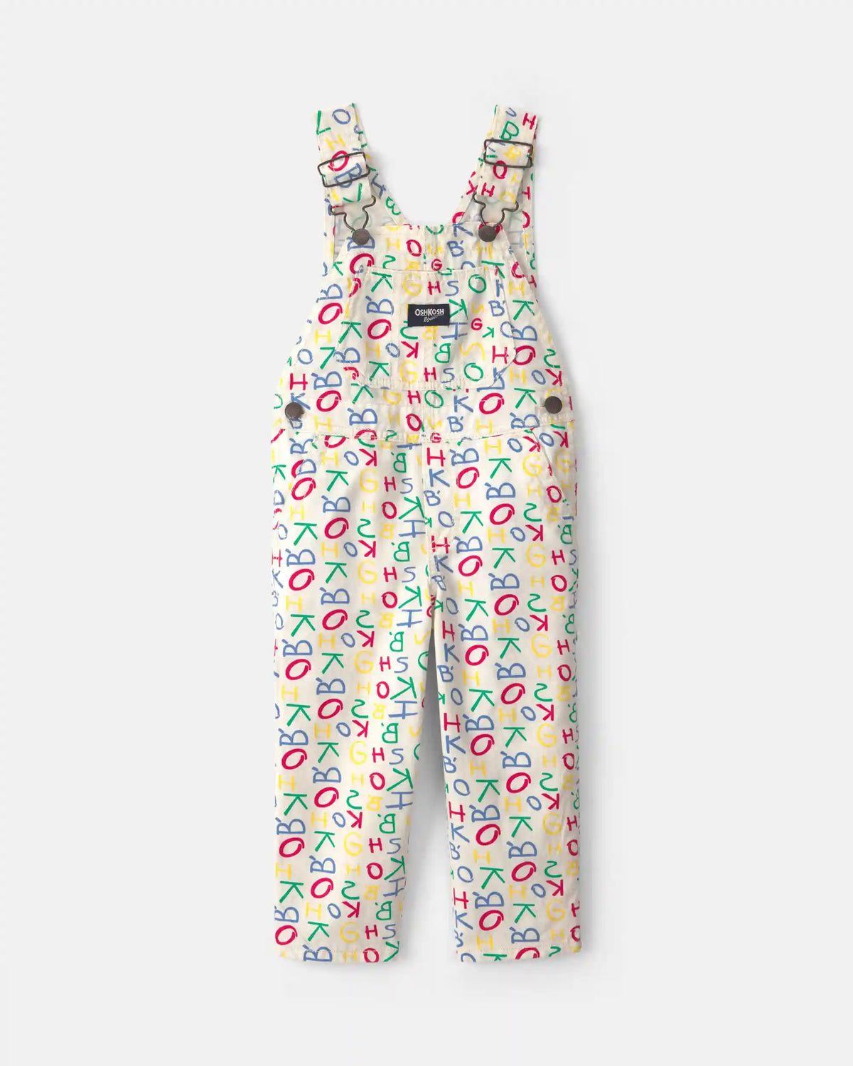 Toddler Alphabet Overalls - White