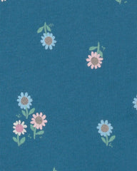 Baby Girl Floral Relaxed Peplum Top - Blue