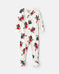 Baby 1-Piece Dr. Seuss™ The Grinch Christmas 2-Way Zip 100% Cotton Snug Fit Footed Pajama - Ivory