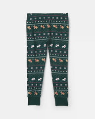 Toddler 2-Piece Fair Isle Christmas PurelySoft™ Snug Fit Pajama Set - Green