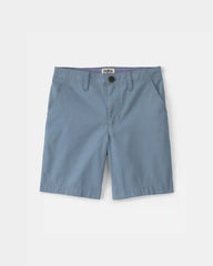 Boys Twill Flat-Front Shorts - Blue