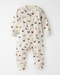 Baby Organic Cotton Sleep & Play Pajamas in Farm Friends