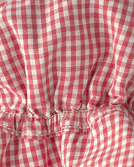 Baby Girl Sunhat Made with Organic Cotton in Red Gingham