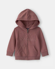 Baby Boy OshKosh Logo Zip-Up Hoodie - Brown