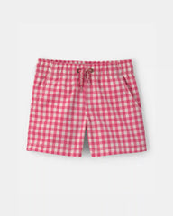 Toddler Boy Gingham Poplin Shorts - Red