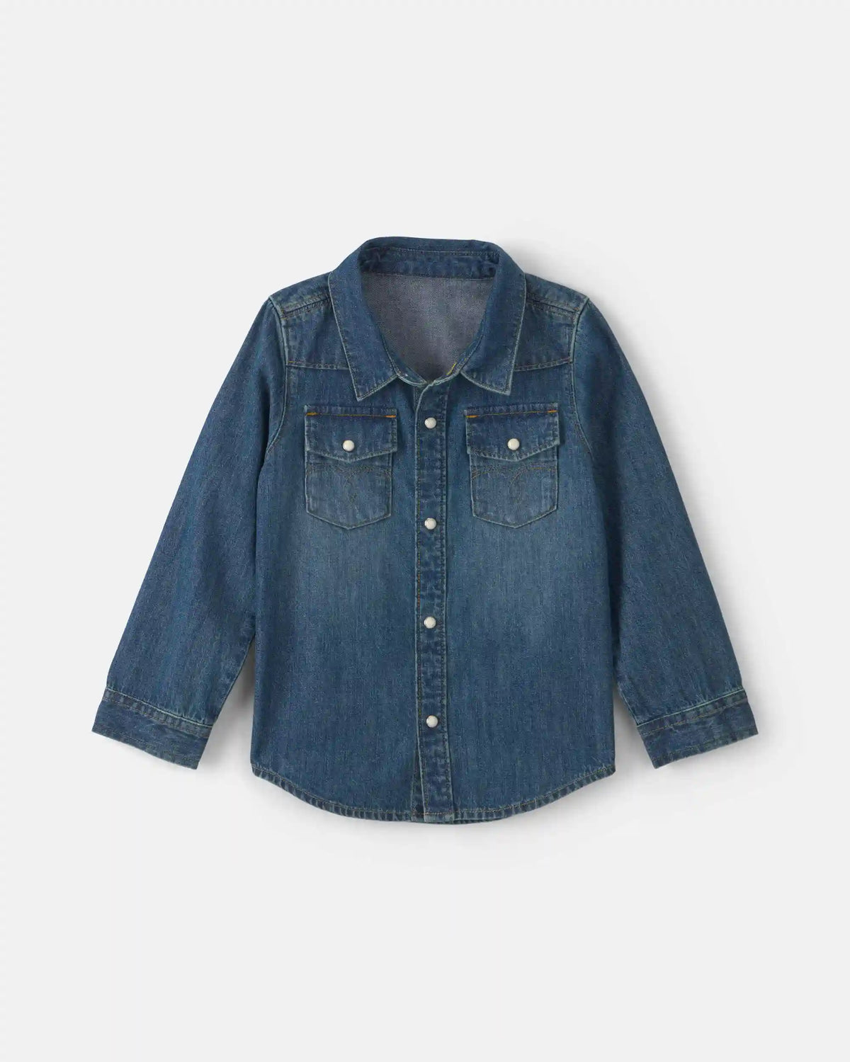 Toddler Boy Denim Button-Down Shirt - Dark Wash