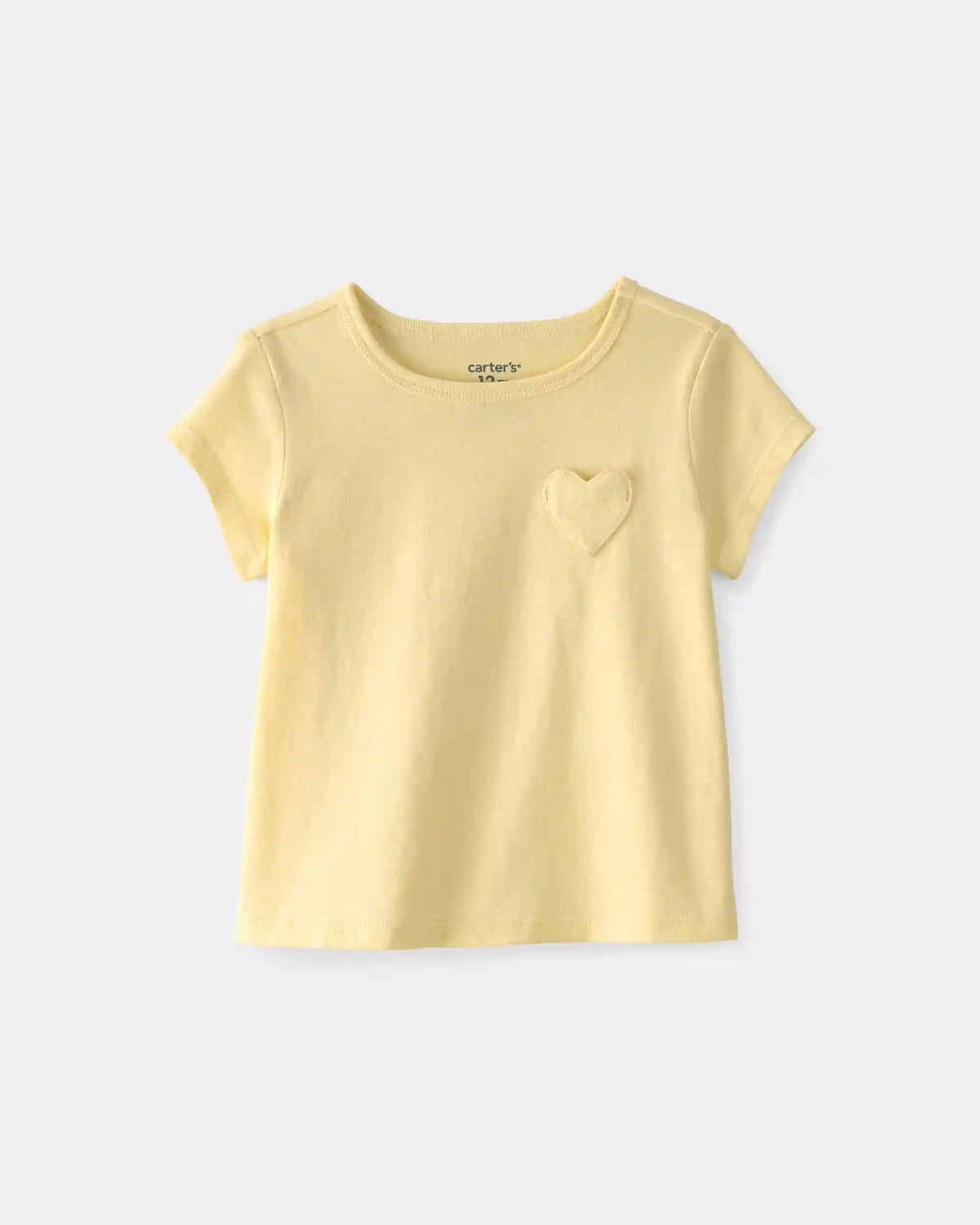 Baby Girl Heart Pocket Top - Yellow