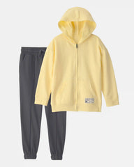 Boys 2-Piece French Terry Hoodie & Pant Set - Yellow/Grey