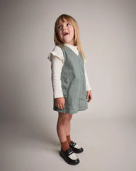 Toddler Girl Otter Pocket Denim Jumper - Olive