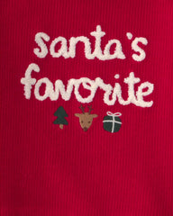 Baby 2-Piece 'Santa's Favorite' Long-Sleeve Top & Pant Set - Red
