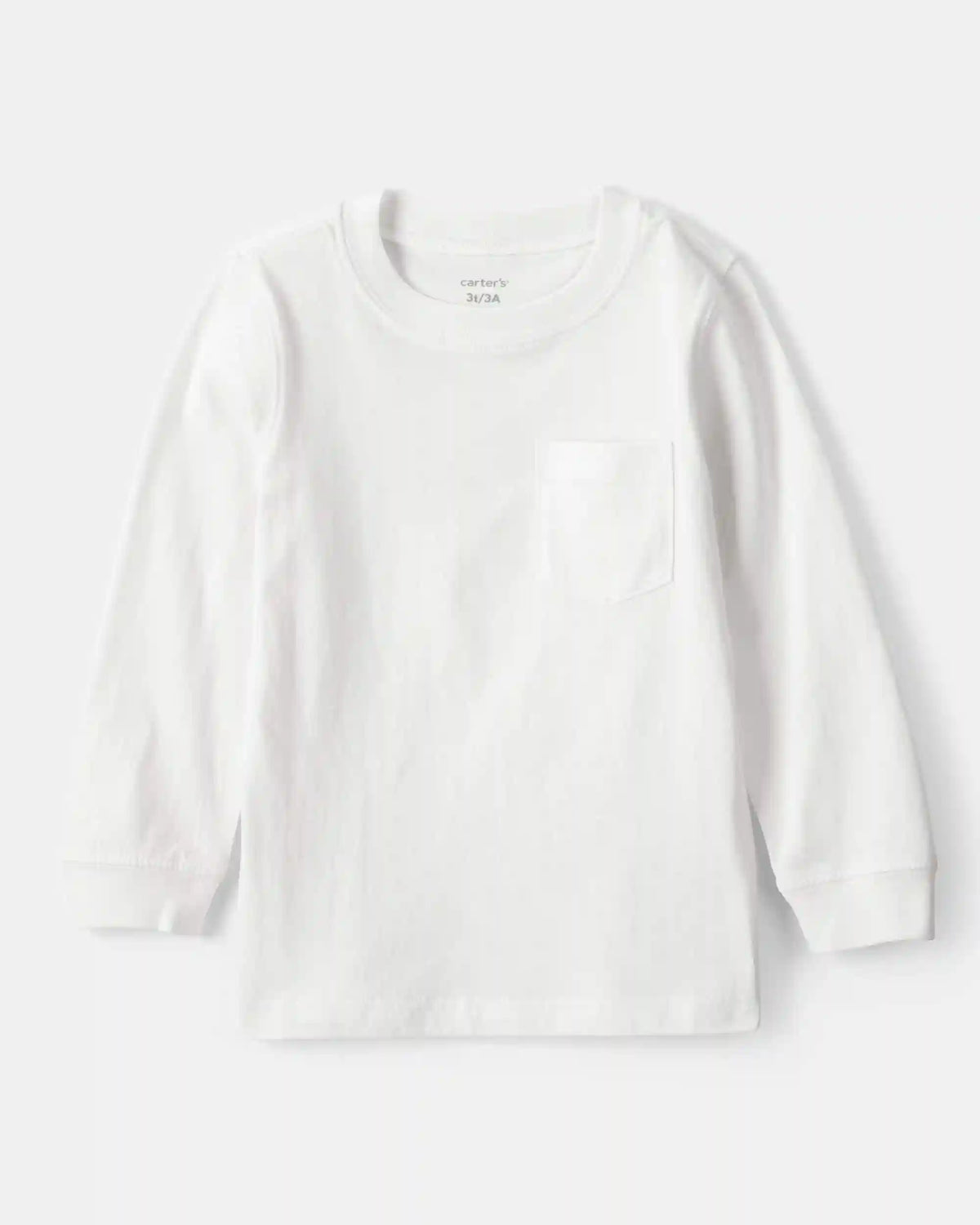Toddler Boy Long-Sleeve Pocket Tee - White