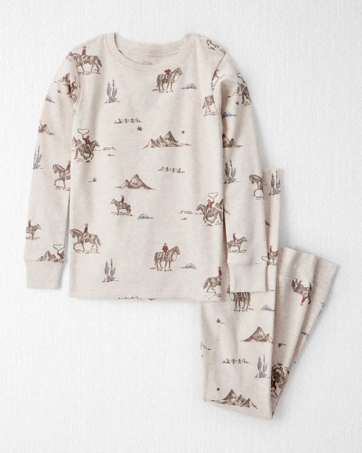 Kids 2-Piece Organic Cotton Pajamas in Western Rodeo