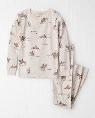 Kids 2-Piece Organic Cotton Pajamas in Western Rodeo