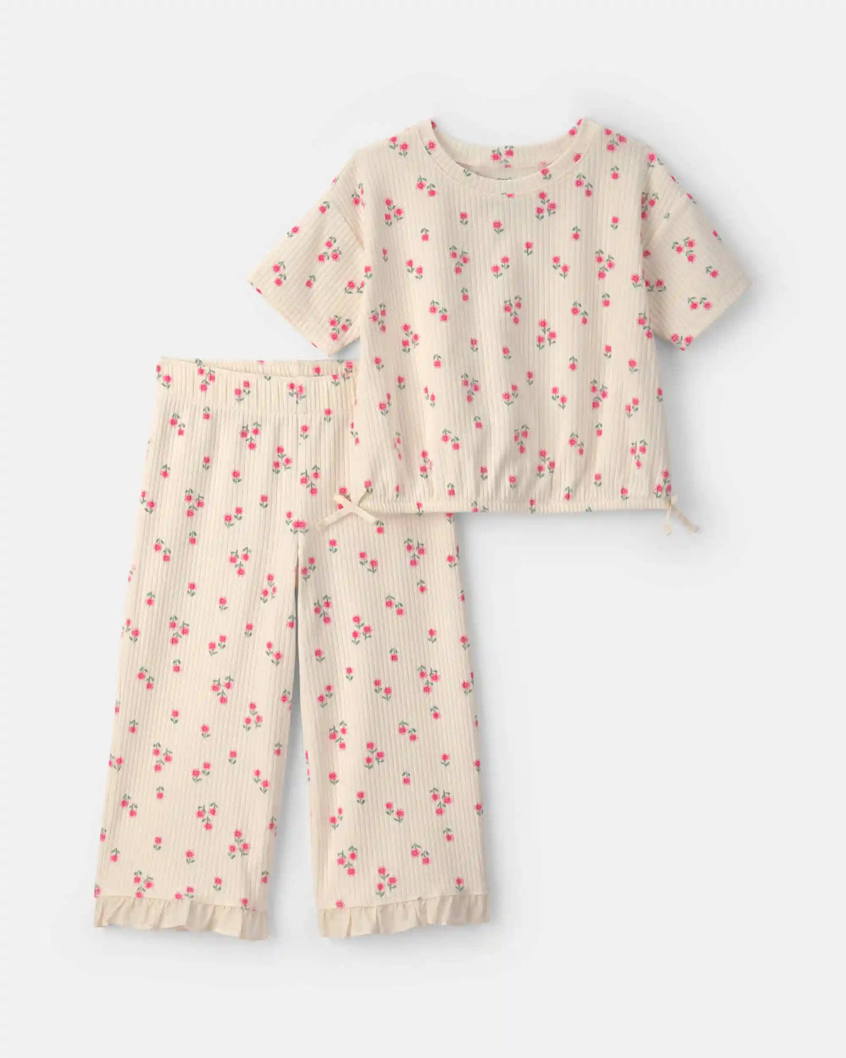 Toddler Girl 2-Piece Short-Sleeve Top & Pant Set - Ivory